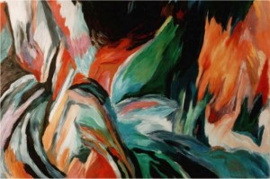 Jardin d 'Hiver - 1991 - Peinture acrylique sur toile - Dim : 1,30 x 1,62 m