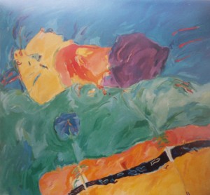 Désert intérieur - 1987 - Peinture acrylique sur toile - Dim- 1,62 x 1,62 m