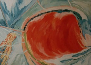 La vague - 04/1990 - Peinture acrylique sur toile - Dim: 1,14 x 1,46 m