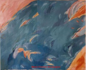 Méditérranée-08/1990- Peinture acrylique sur toile-Dim: 1,30 x 1,62 m